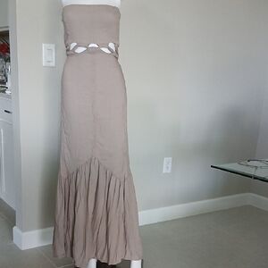 Free People Textured Knit Sweater in Taupe